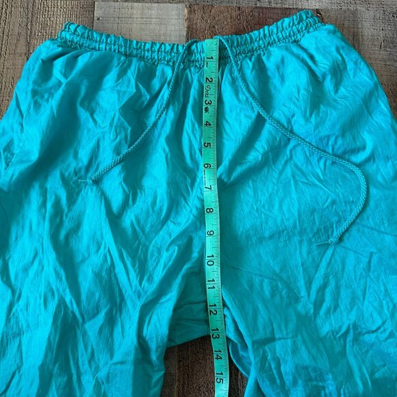 Vintage Teal Nylon Elastic Waist Jogger Pants S 65% Polyester 35% Cotton - Picture 3 of 6